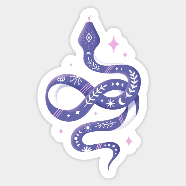 Snake - Purple Sticker by paulineberger